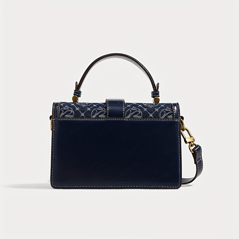 Classic Series Bag For Blue Small MICHROE - Women Messenger Klein Purse Retro Square Fashion Texture Pattern Bag