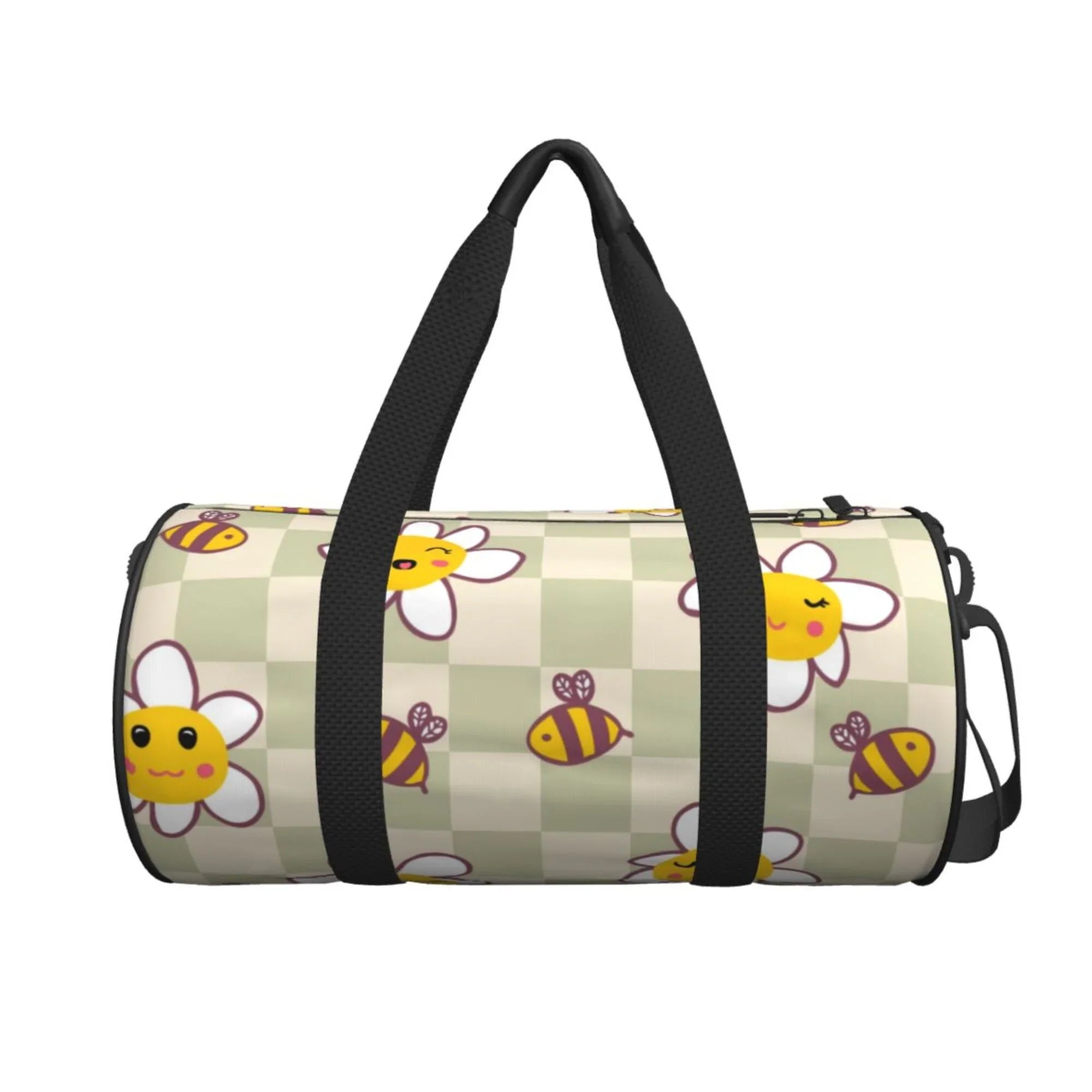 Travel ZICANCN Retro Bag Bees Men Tote Gym Weekenders Women Duffle Sports Daisies Bags Checkerboard Bag, for