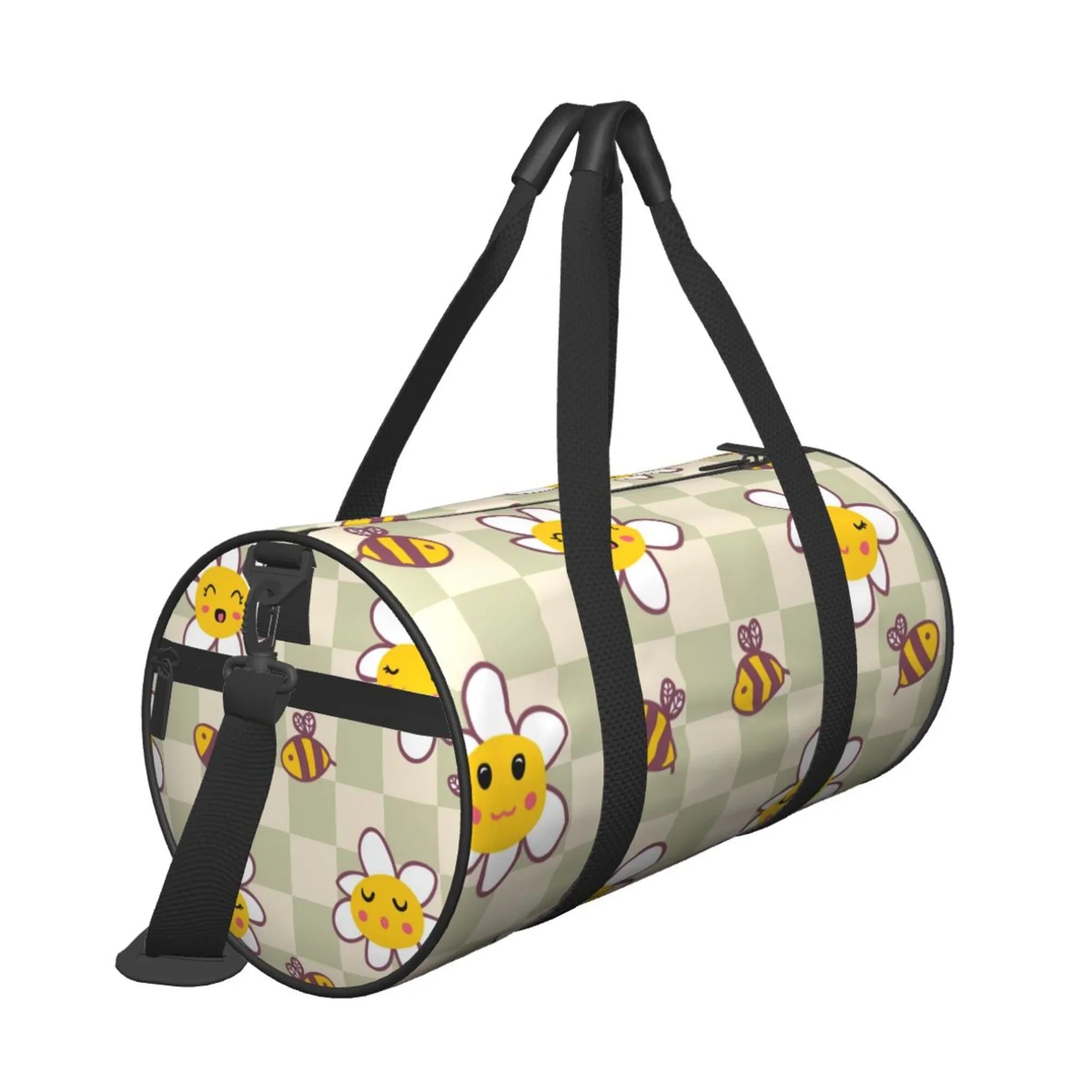 Travel ZICANCN Retro Bag Bees Men Tote Gym Weekenders Women Duffle Sports Daisies Bags Checkerboard Bag, for