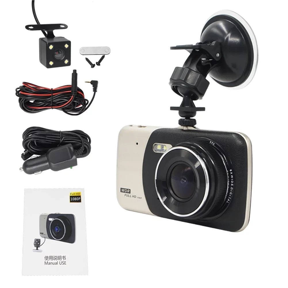 recorder recording night HD car driving rear 1080P DVR and front vision CAR double recorder