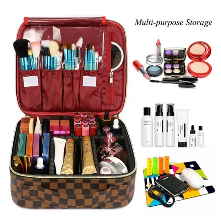 Women Cosmetic Digital Make Toiletry ZBH Makeup Train for Accessories Storage Brush Organizer Bag Tool Travel Up Makeup Jewelry Makeup Case with Compartments Adjustable