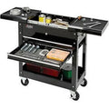 2-Drawer Cart Global Tool W/ Top, Black Sliding 27" Industrial