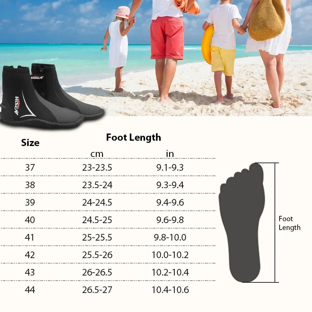 Side Men Neoprene and Diving Boots Boots Women Wetsuit 5mm Zipper with Dive Snorkeling Scuba for
