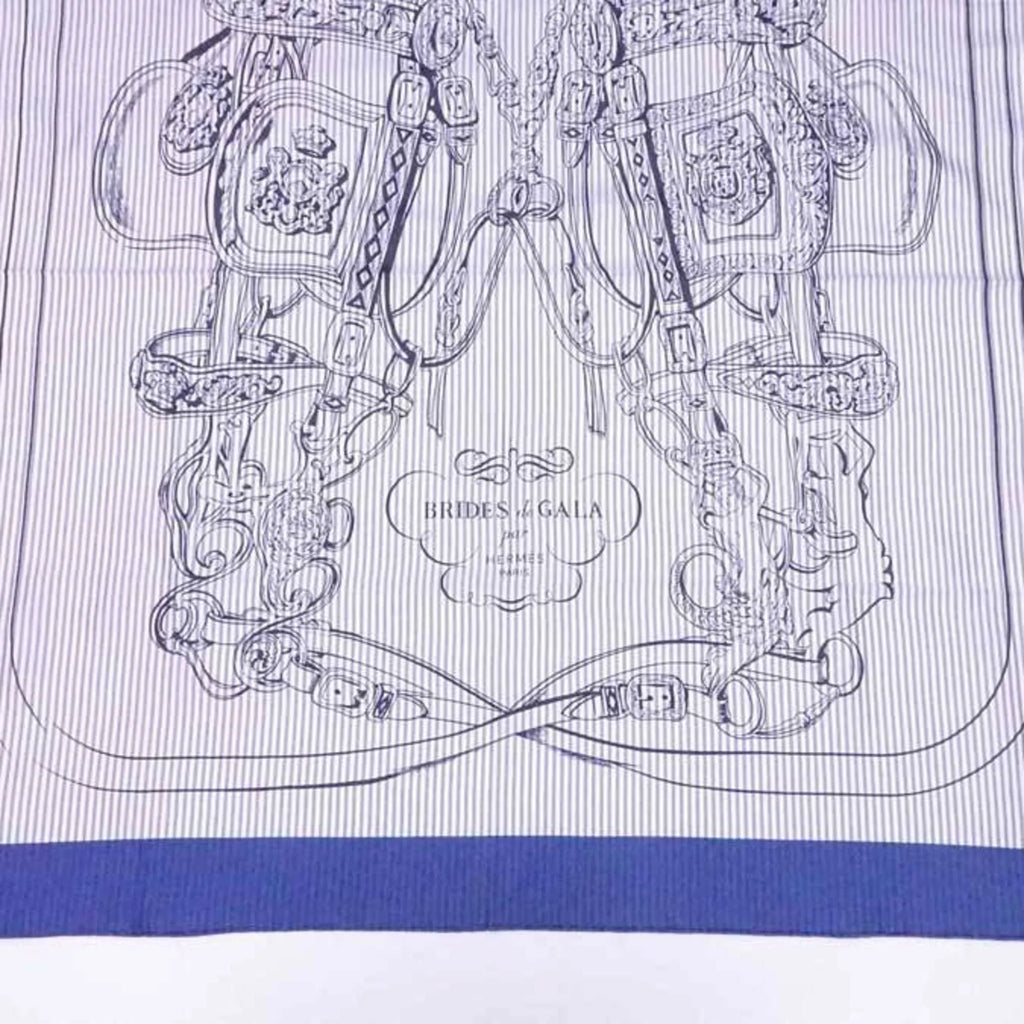 de navy x silk (Good) white Carre ladies 90 GALA Hermes HERMES scarf Pre-Owned BRIDES