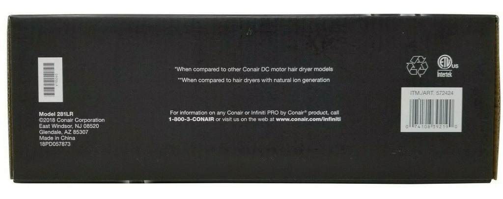 Styling Pro Salon Watt Dryer Performance Infiniti 1875 Motor Hair Conair Tool AC