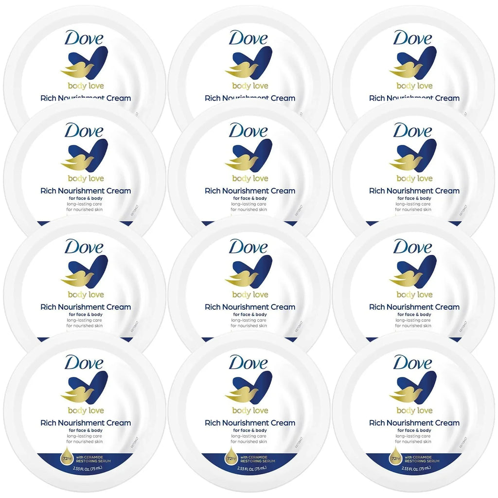 Fast-Absorbing Extremely Dove Lotion For (Pack Oz Ceramide Body 2.53 Hand Dry Cream, Serum, Of Face, & With Moisturizing 72-Hour Travel Skin, Cream Love Nourishment Body 12) Rich Size,