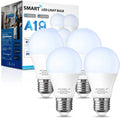 9W 60W, Bulb Light Work A19 & with Daylight Bulb Home 850LM,4 Smart YANSUN LED Alexa, Pack Siri,WiFi Dimmable, Google 5000K,