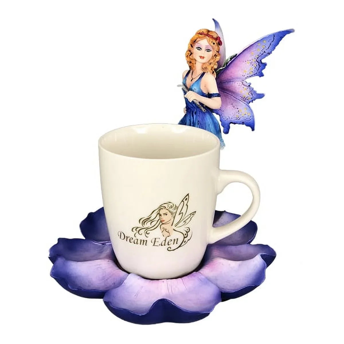 Fairy Eden Dream Tea Figurine Drinking Purple Flower with Giftware Mug Pacific