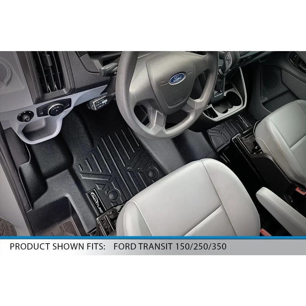 Transit Coverage With Liner Piece Connect) SMARTLINER 1st Row (No 1 Ford 150/250/350 Black Full Floor Compatible Transit 2015-2019 Mats