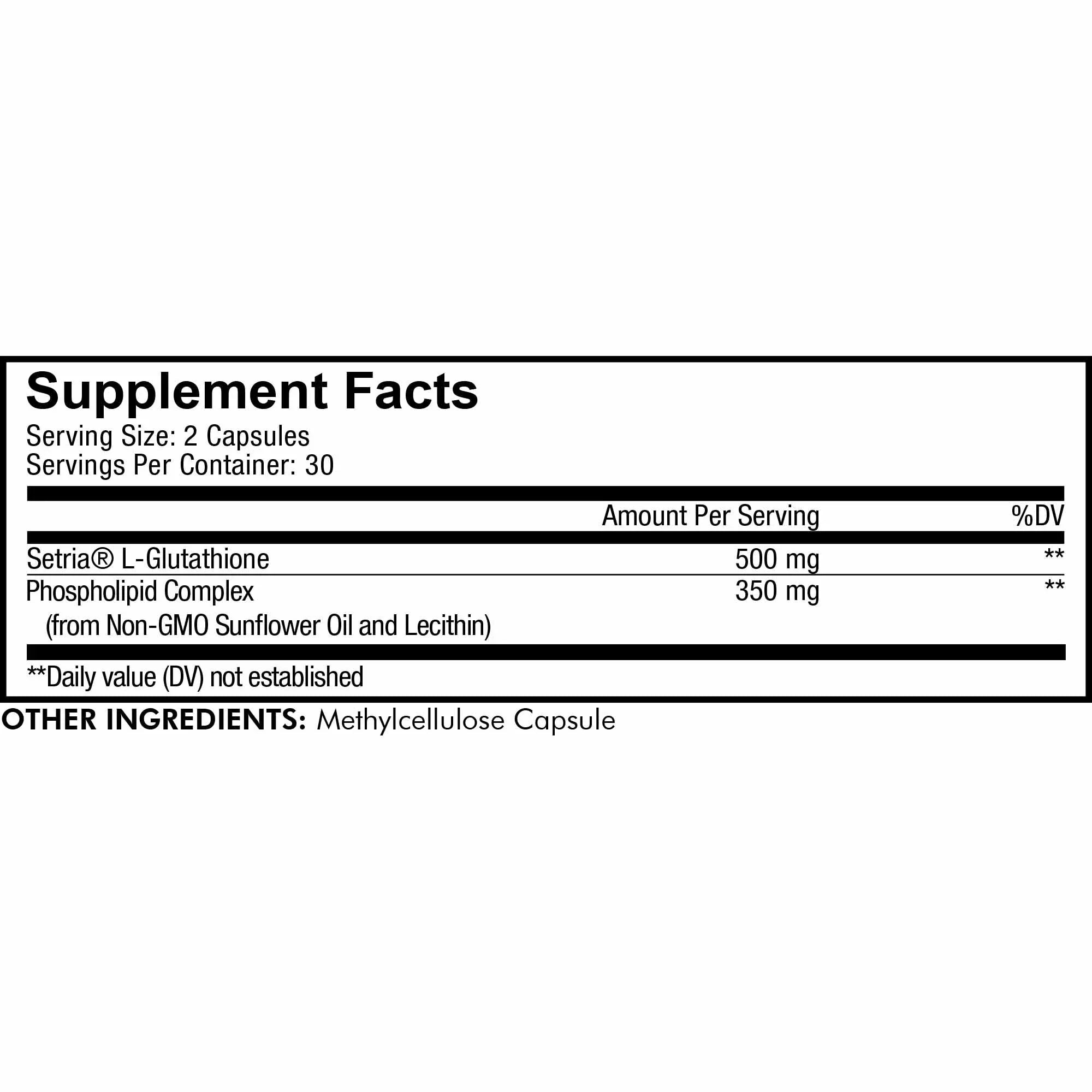 Liposomal Phospholipid 60 Codeage L Vegan, Glutathione, ct Setria® Non-GMO, Capsules, Complex, Glutathione