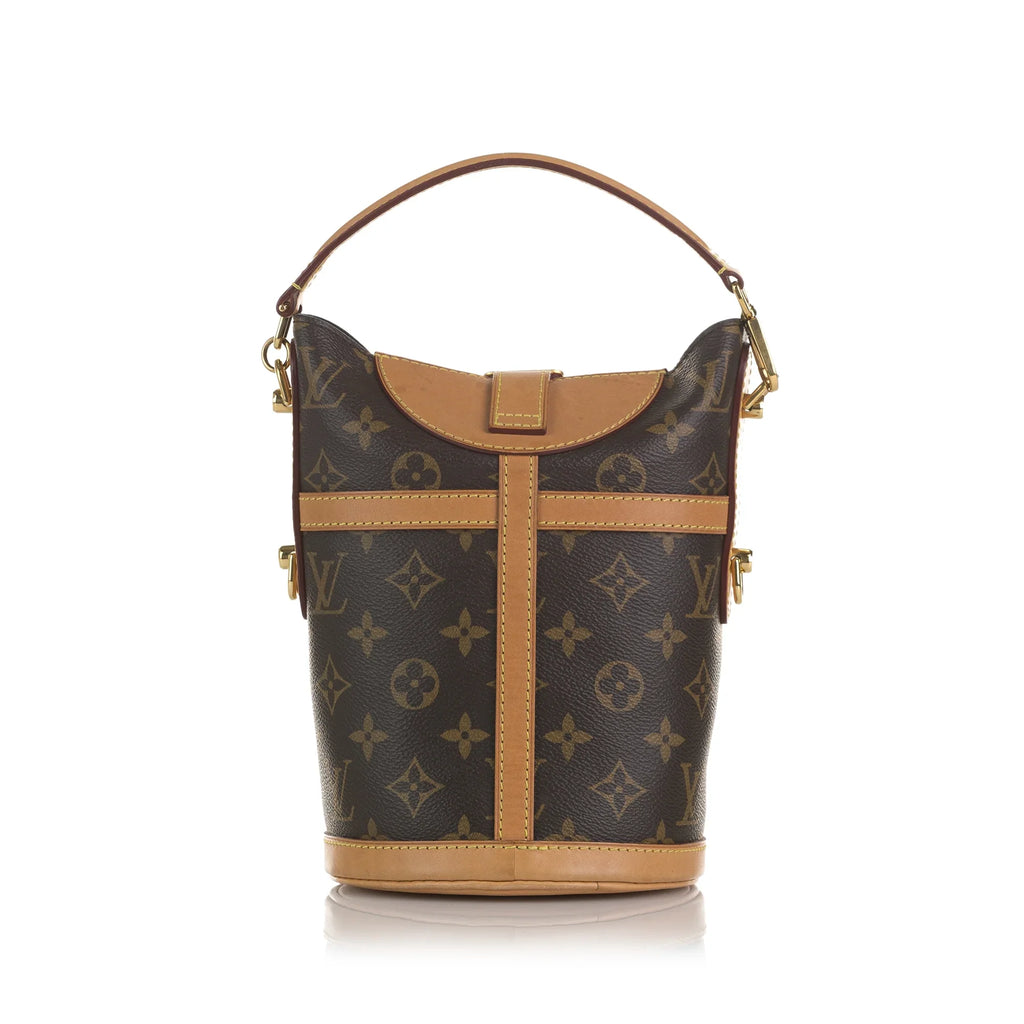Monogram Unisex DrawstringBag Brown Pre-Owned Authenticated Louis Vuitton Bag Bucket Duffle Canvas