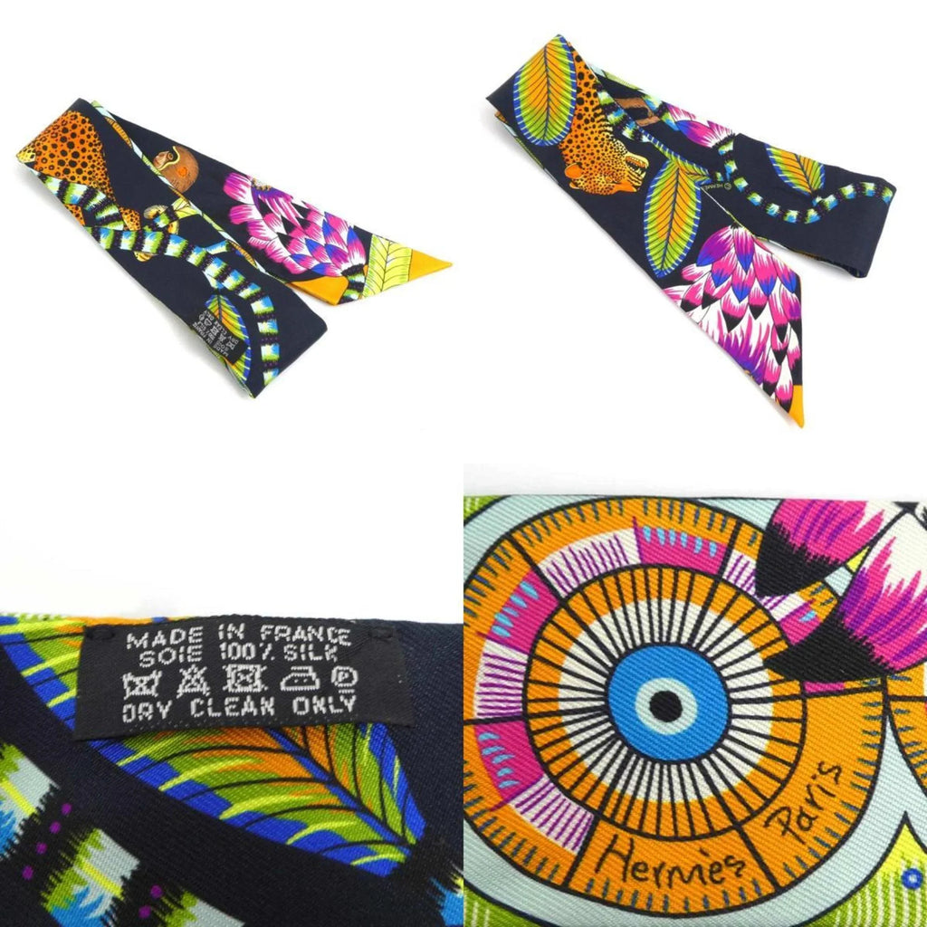 Multicolor Scarf Silk e58471f Twilly Women's Muffler Pre-Owned (Good) Hermes HERMES