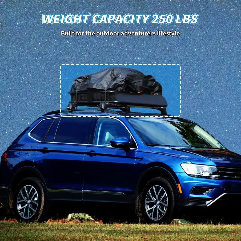 Steel Car 39" Basket Roof Holder 250LBS for Heavy Weight Extension Universal Top Capacity x HECASA Carrier x with 64" 6'' Travel Storage SUV Rack Cargo Duty Luggage