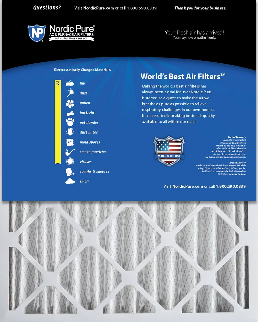 Pure Nordic Pleated 2 (3 10 Filters 20x25x4 Pack 5/8) MERV Air
