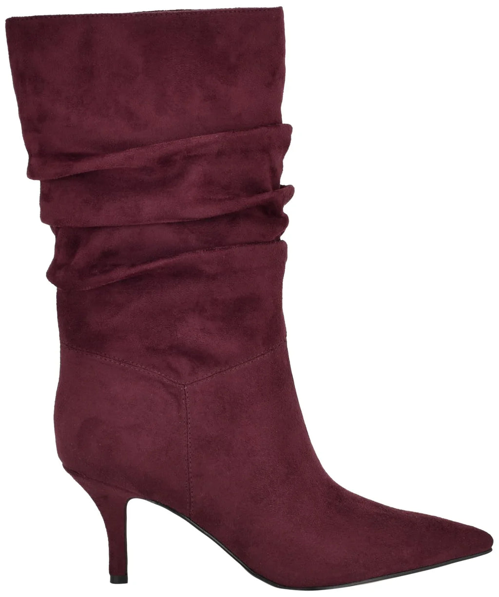 9, Calf Mycki Stiletto Boot 600 Heeled Mid Nine West Wine Women's