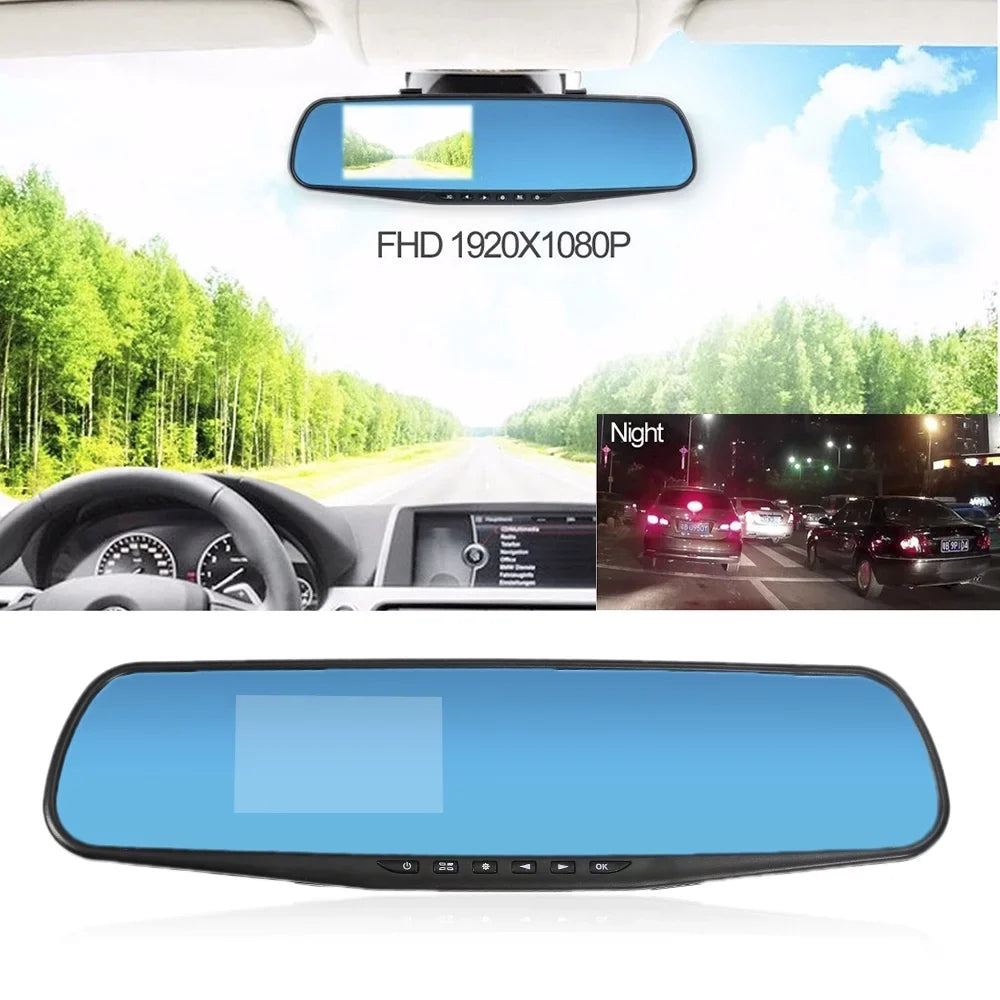 140 Backup Camera DVR Monitor 3 HD Car 1080P Rearview Degree video Mirror Inch