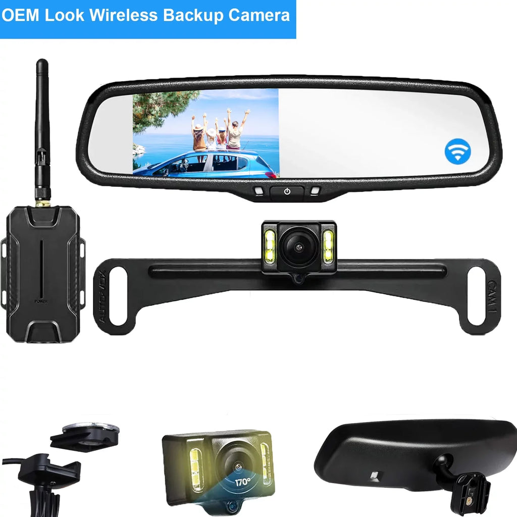 Trucks, Mirror Look Oem System for for View Camera Super Rear Camera Vehicles Car Wireless Camera Vision Backup Night Backup Auto-Vox Reversing (T1400U)