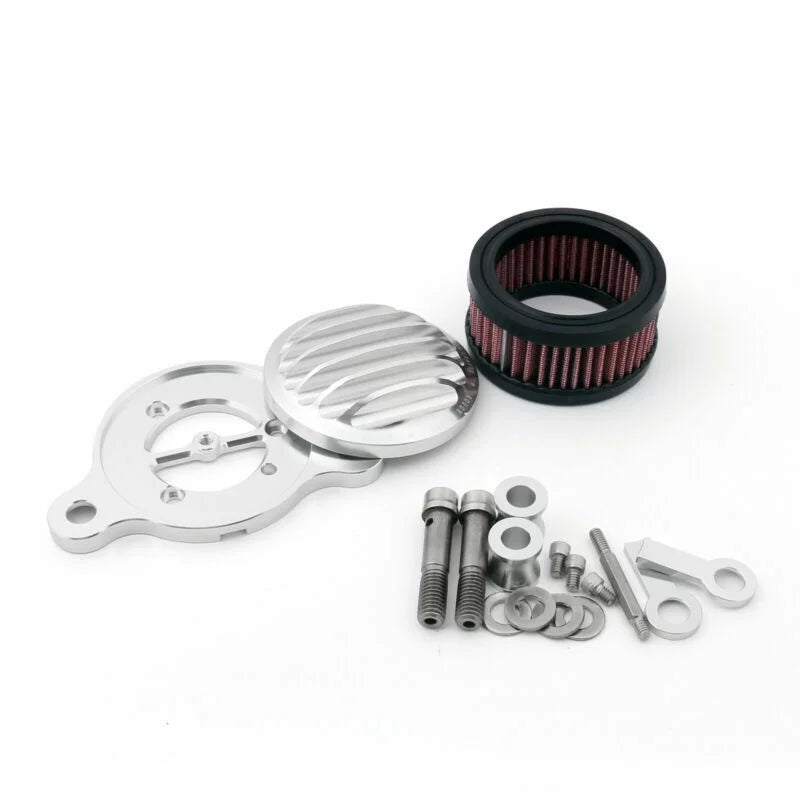 Filter System Intake Cleaner Air Sportster for Kit in Harley-Davidson XL883 XL1200 Silver 1988-2015