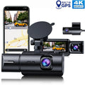 Loop with Rear Dash Rear Vision, Night and GPS, Inside Car Dash IR Parking Camera 3 Channel Front Cam Motion TOGUARD Camera Monitor, 4K Recording, G-sensor, Detection Front