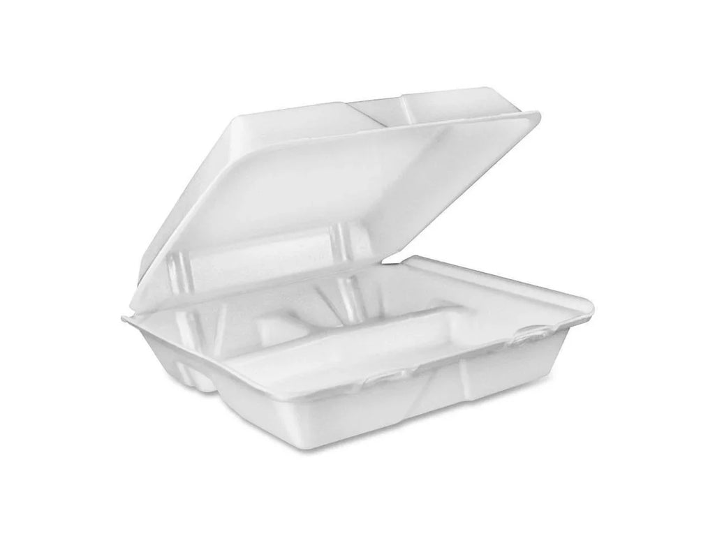 Large Dart Trays Closing 3-comprtmt Foam Carryout
