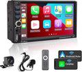 Car Link,Backup Alondy Audio Voice Wireless SD Touchscreen,Mirror AUX CarPlay/Android Stereo,Compatible Auto,Type-C FM with Control,External Receiver Din Double USB,7" DSP Mic Camera,Bluetooth Radio