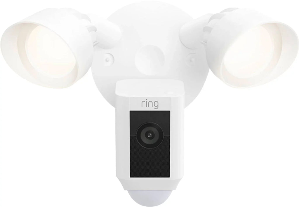 Plus Ring_Floodlight White, Release, IP/Network Cam with Outdoor, Restored Motion HD, 2021 Wired Activated (Refurbished) WiFi,
