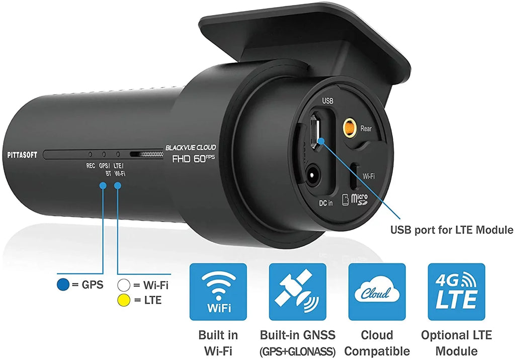 60fps/Rear Cmos 30fps) (Front 1080p Blackvue Sony Starvistm Sensor HD DR750X-2CH-32GB 1.81 Dual lb