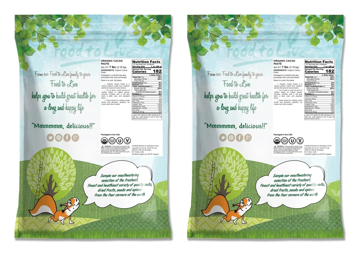 to 14 Cacao — Food by Organic Live Paste, Non-GMO, Kosher, Pounds Raw, — Vegan