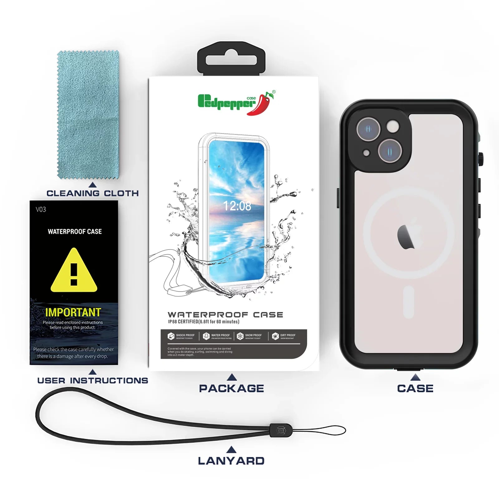 A54 ELEHOLD Protection for Screen Waterproof 5G Full-Body Built-in Shockproof 5G,IP68 for Waterproof Scratch-Resistant Case Samsung Underwater Rugged A54 Samsung Protector Galaxy Case Dustproof