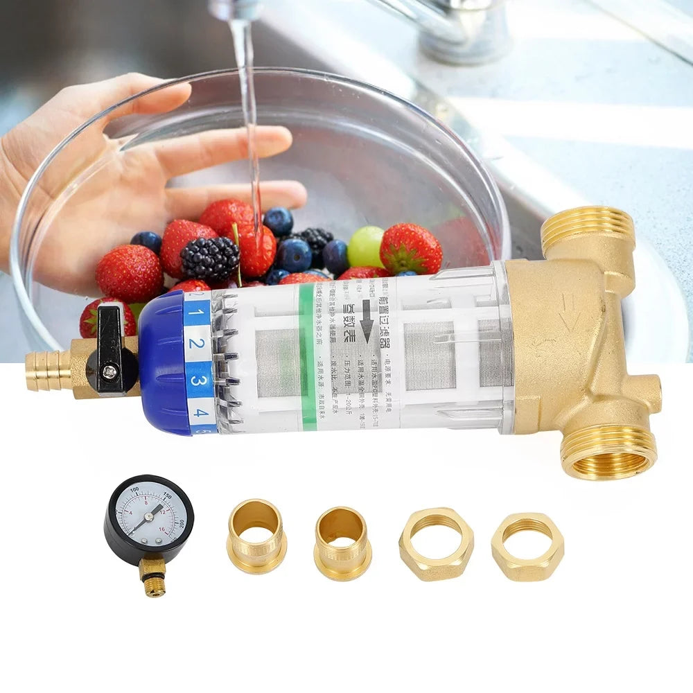 Filter Water Home 50℃ Water Filter Sand Remove Water Filter for Reusable Sediment Sediment Water Down Pre-filter Pipe Spin