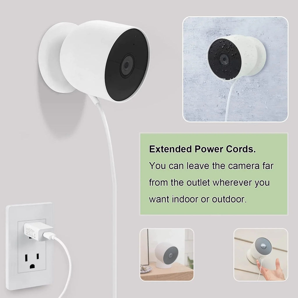 Only, ft/2m (y) Charging for Cam Cord Cable Nest WOFTD Power Weatherproof - Google 6