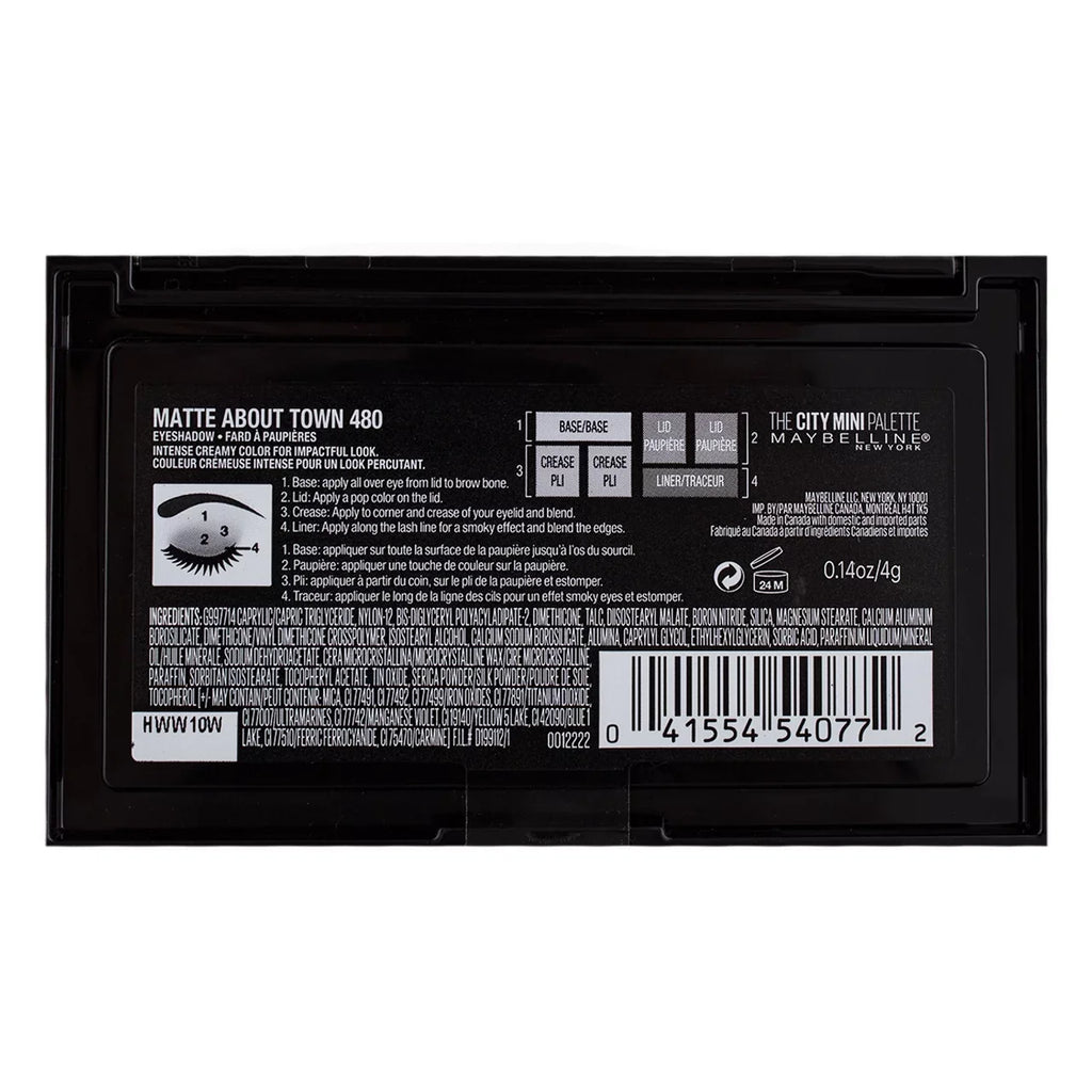 (Pack Town About Palette Mini The City oz Eyeshadow Maybelline Matte 0.14 Makeup, 6) of