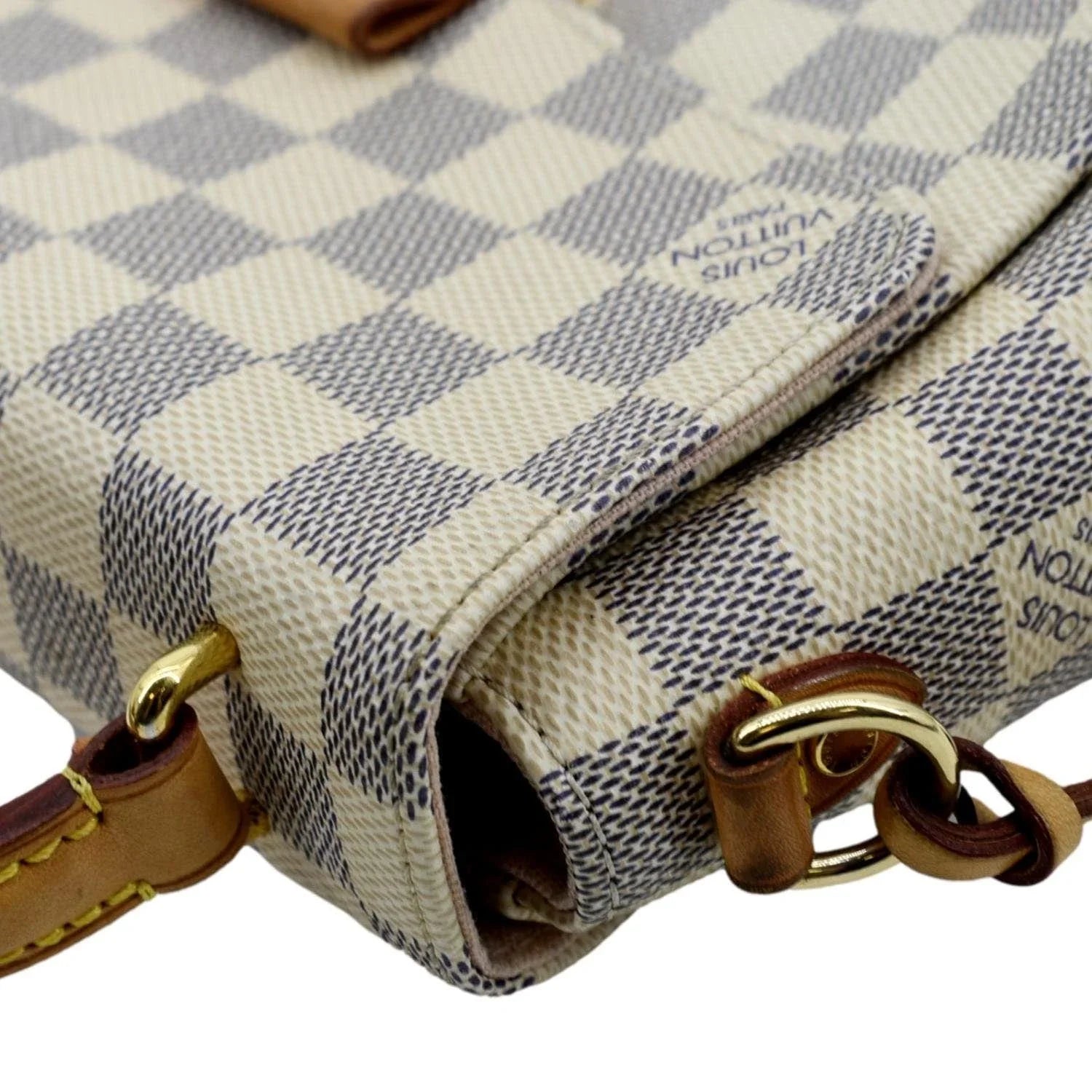 White VUITTON Damier Crossbody Croisette Pre-owned LOUIS Satchel Bag Azur