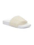 Sandals Slip Beaded Saycie M 8 Pool Shoes Round Womens SIMPSON Ivory Toe JESSICA Slide On Slide