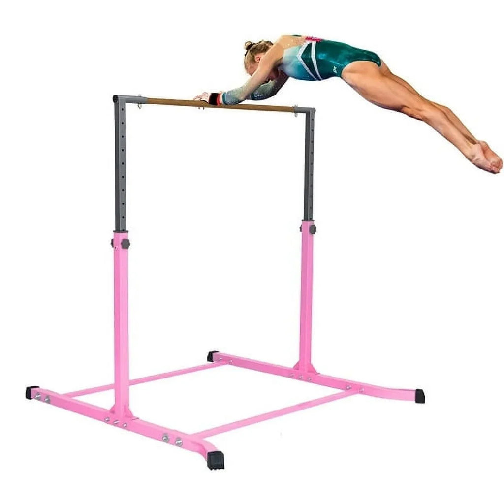 Adjustable Kip 5-Star Kids, for Equipment Bar Training Pink, Home Gymnastic Heavy-Duty, Gym 3-5FT,