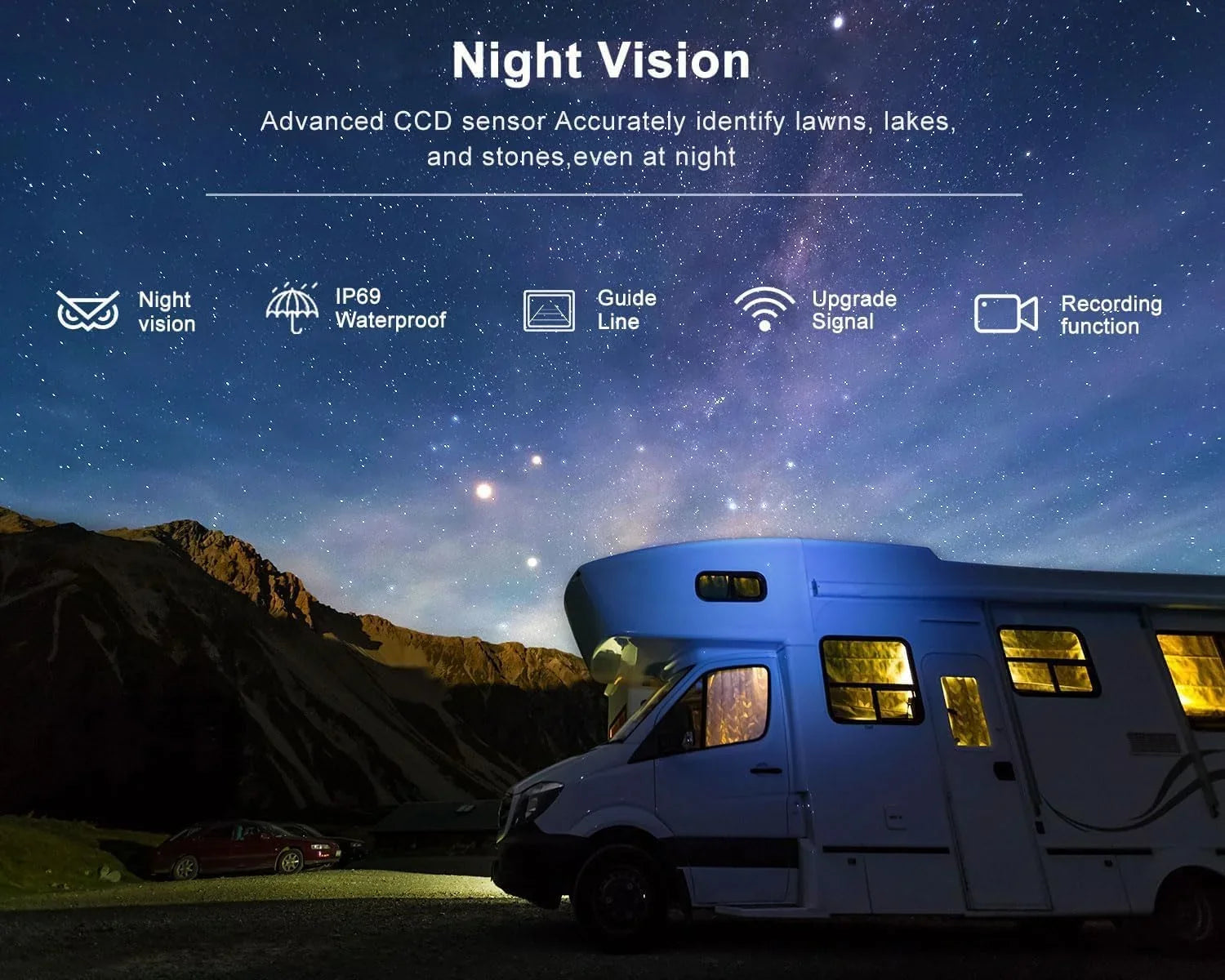 DVR IP69K Split 7'' ZEROXCLUB Camera Truck/RV/Trailer/Bus-B701 1080P for Backup Touch Waterproof HD Monitor Wireless Night Vision