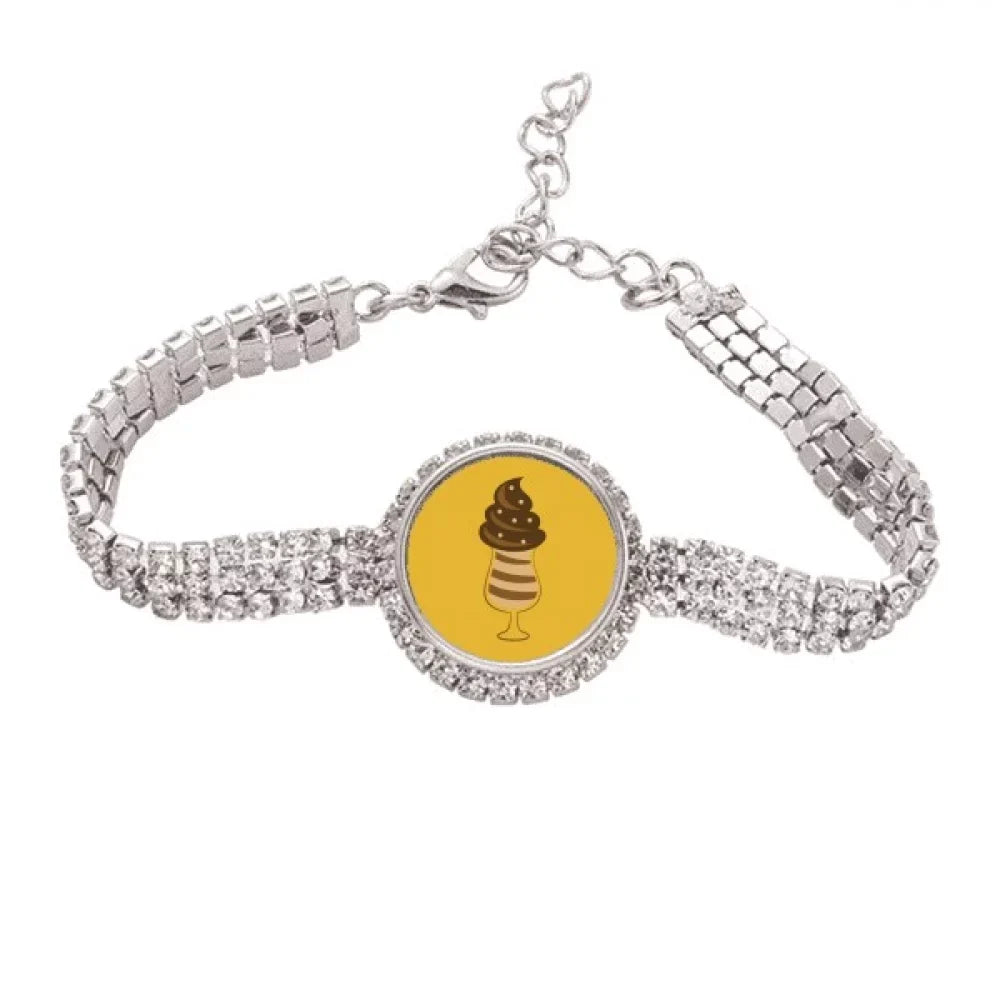 Pattern Chain Sweet Chocolatey Diamond Ice Anklet Bracelet Jewelry Cup Tennis