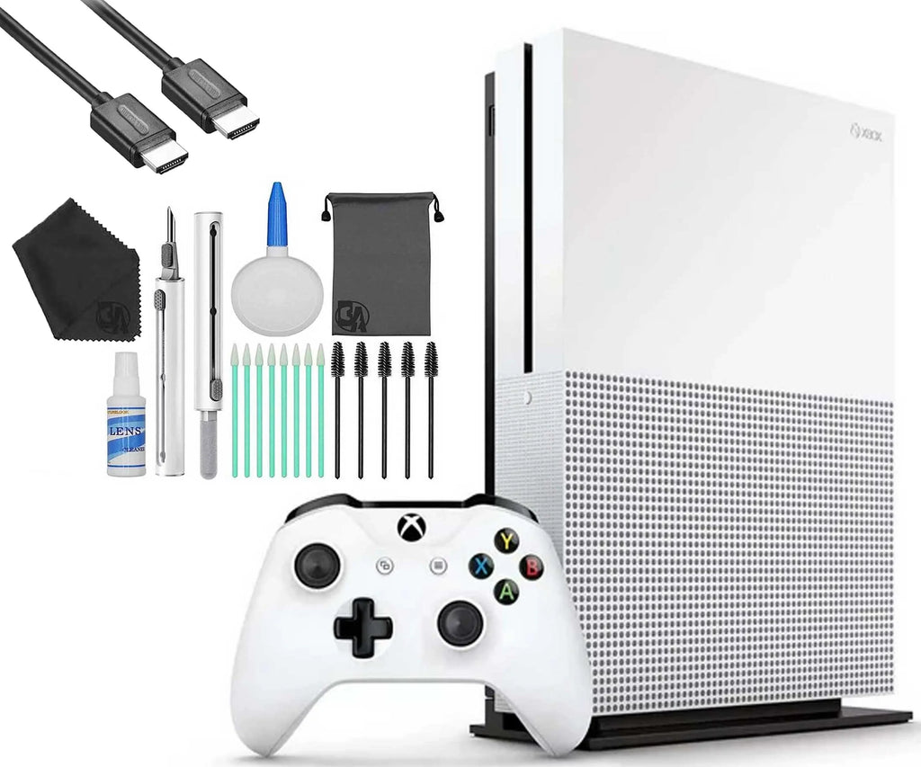 Xbox OneS White 1TB Microsoft with HDMI Console Gaming Cleaning Kit