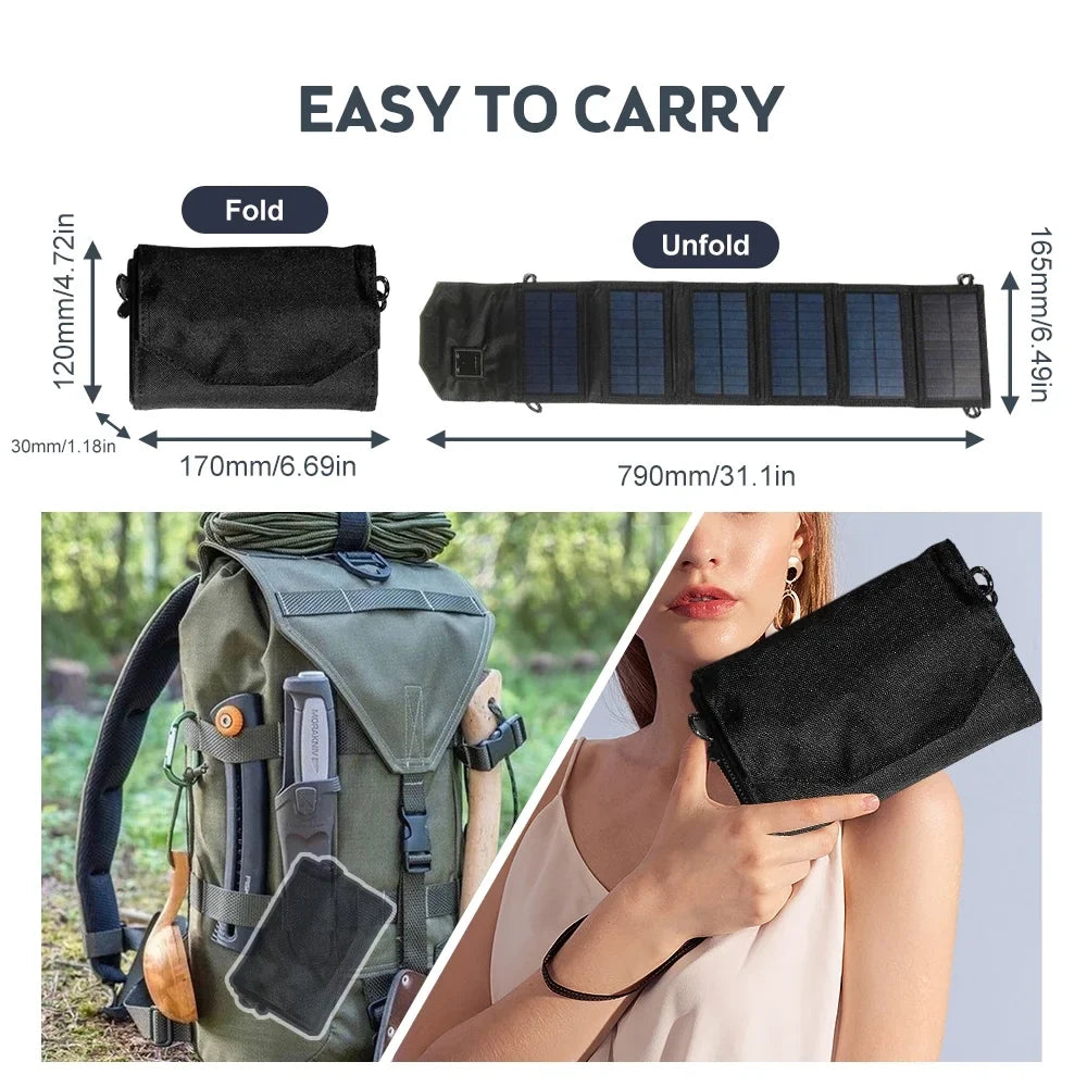 for USB Solar OWSOO , Camping Foldable Panel Recharger Dual 12W Travel