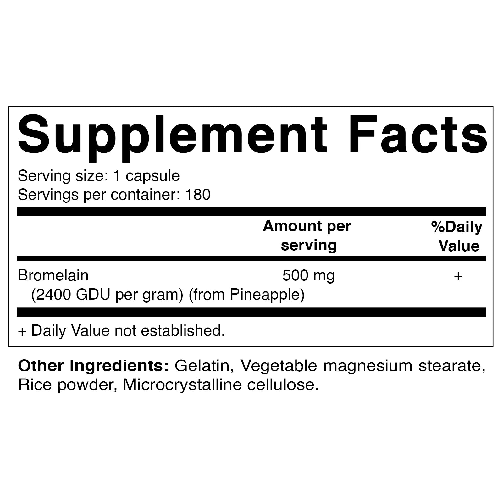 mg Vitamatic 2 500 Pack 2400 GDU/g, 180 Bromelain Capsules