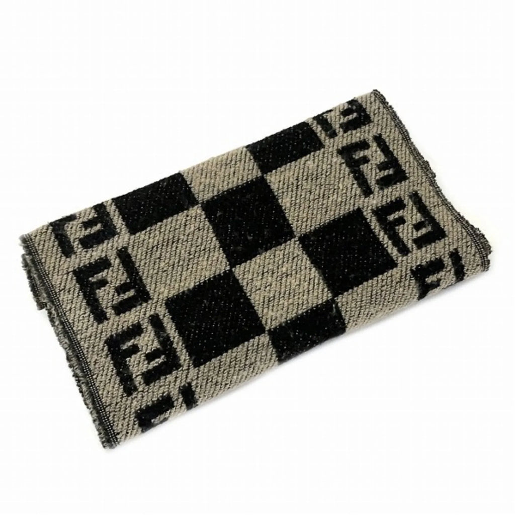 accessory block Pre-Owned men's scarf brand (Good) FENDI check Zucca fringe pattern