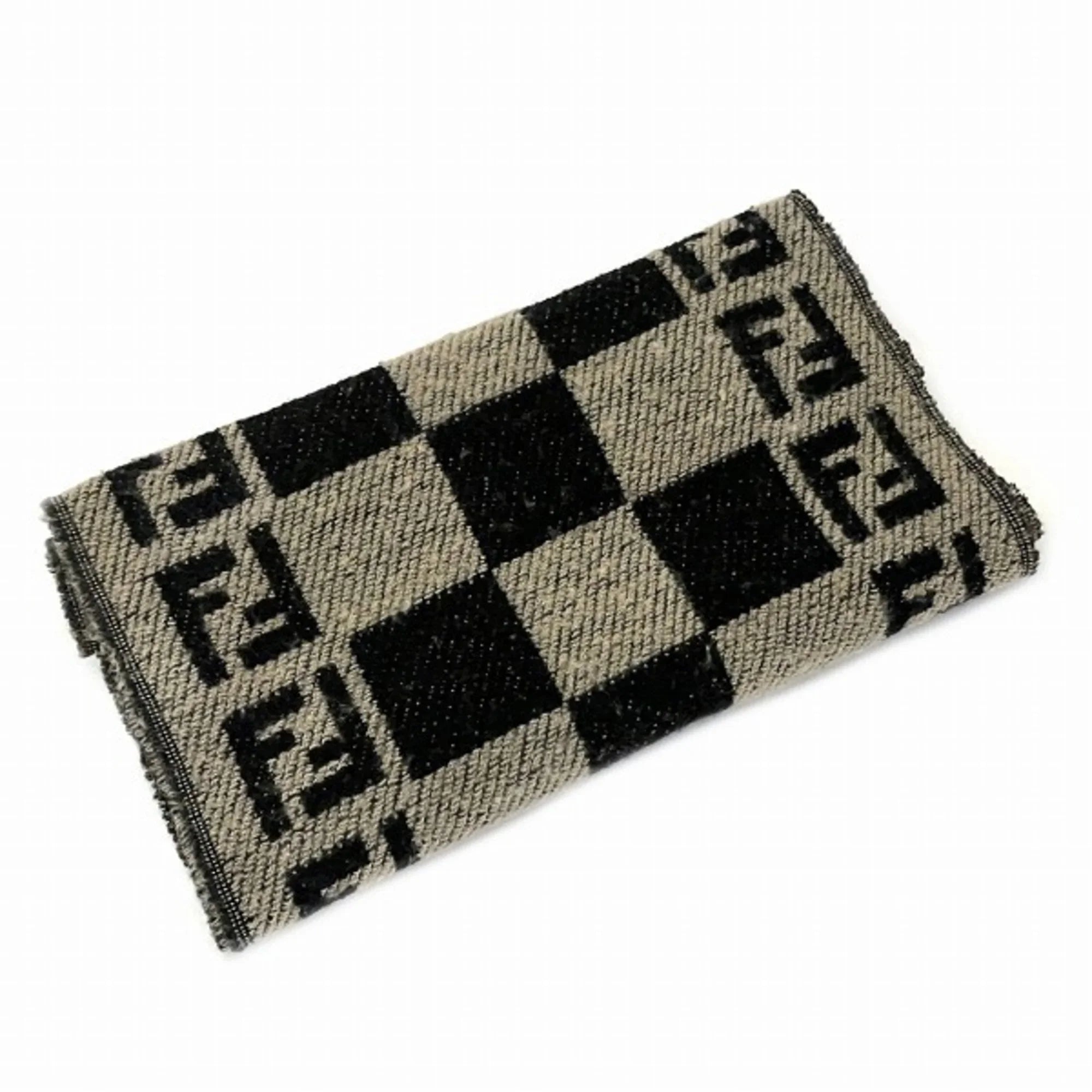 accessory block Pre-Owned men's scarf brand (Good) FENDI check Zucca fringe pattern