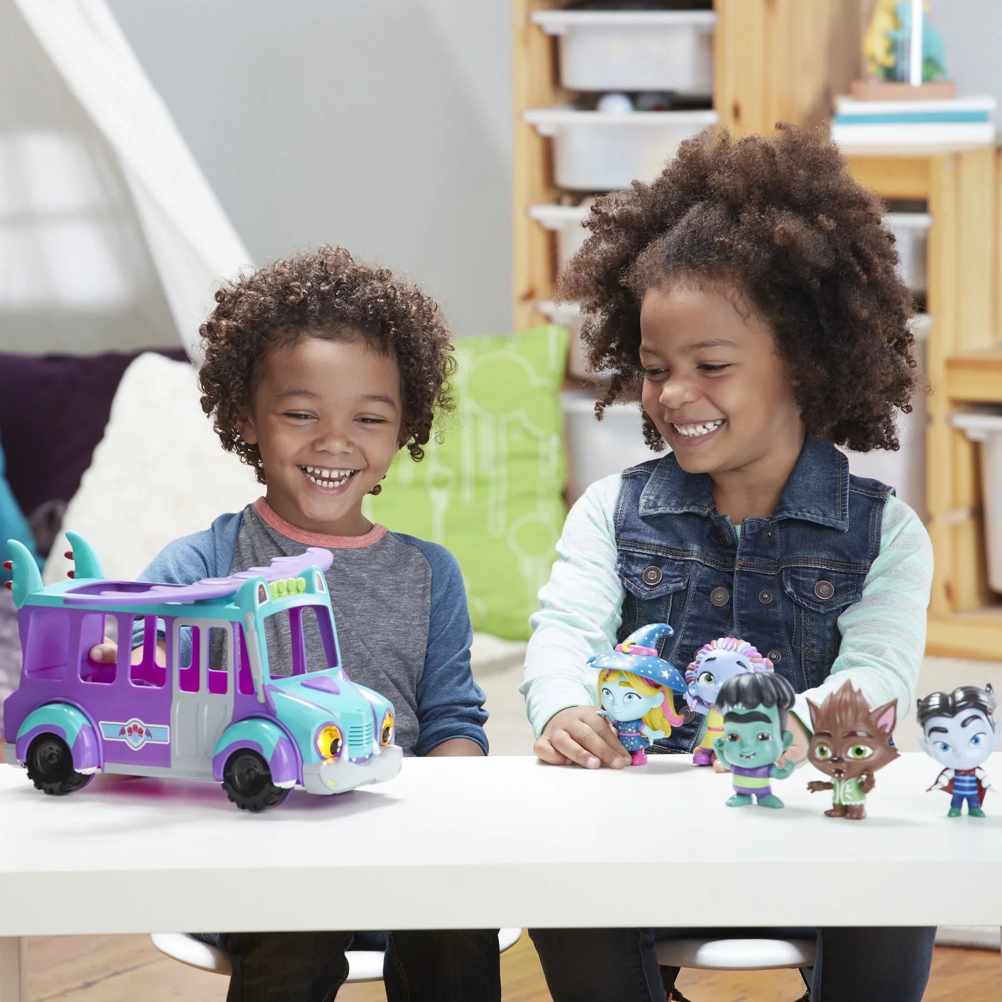 Lights, and Music 3 Super and Bus Toy Monster GrrBus Up Sounds, Ages Monsters Netflix with