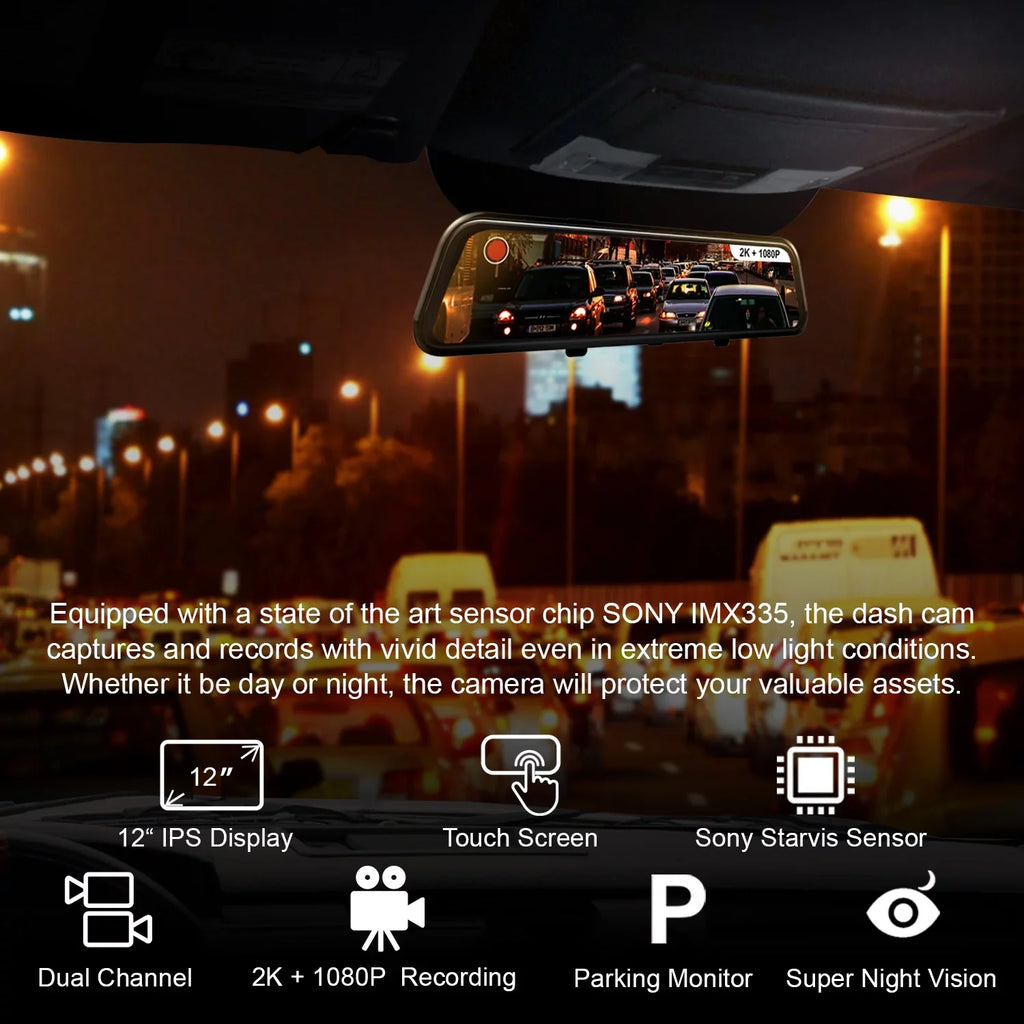Dash Front Rexing PRO M1 and Rear 10" cam Mirror 2K