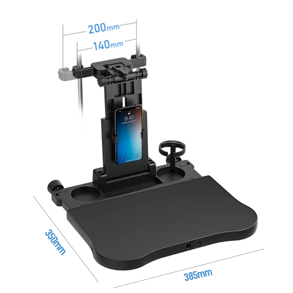 Eating Table Seat Travel with Writing, Foldable Car Holder Multifunctional Seat Back Phone Car Carevas Table Car Tray, for Working, Adjustable Black Food
