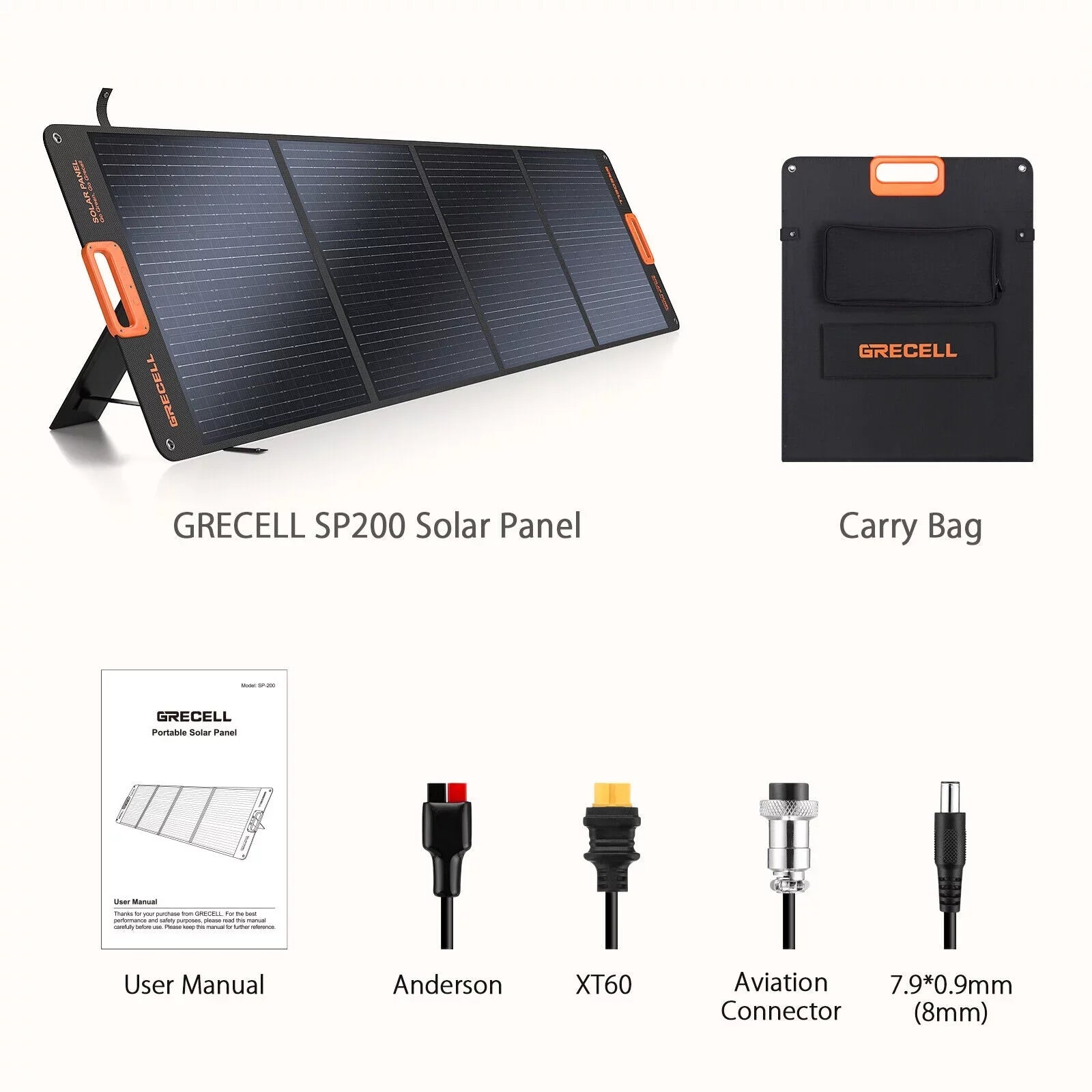 Panel 200W RV Camping 1000W + Solar Foldable for Station Set Power GRECELL Kits