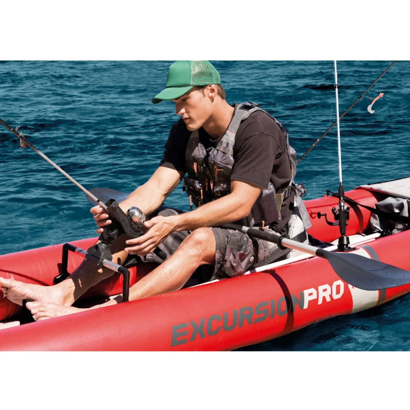 Vinyl Excursion Pro with Red Pack) Inflatable 2 & (3 Pump, Person Kayak Oars