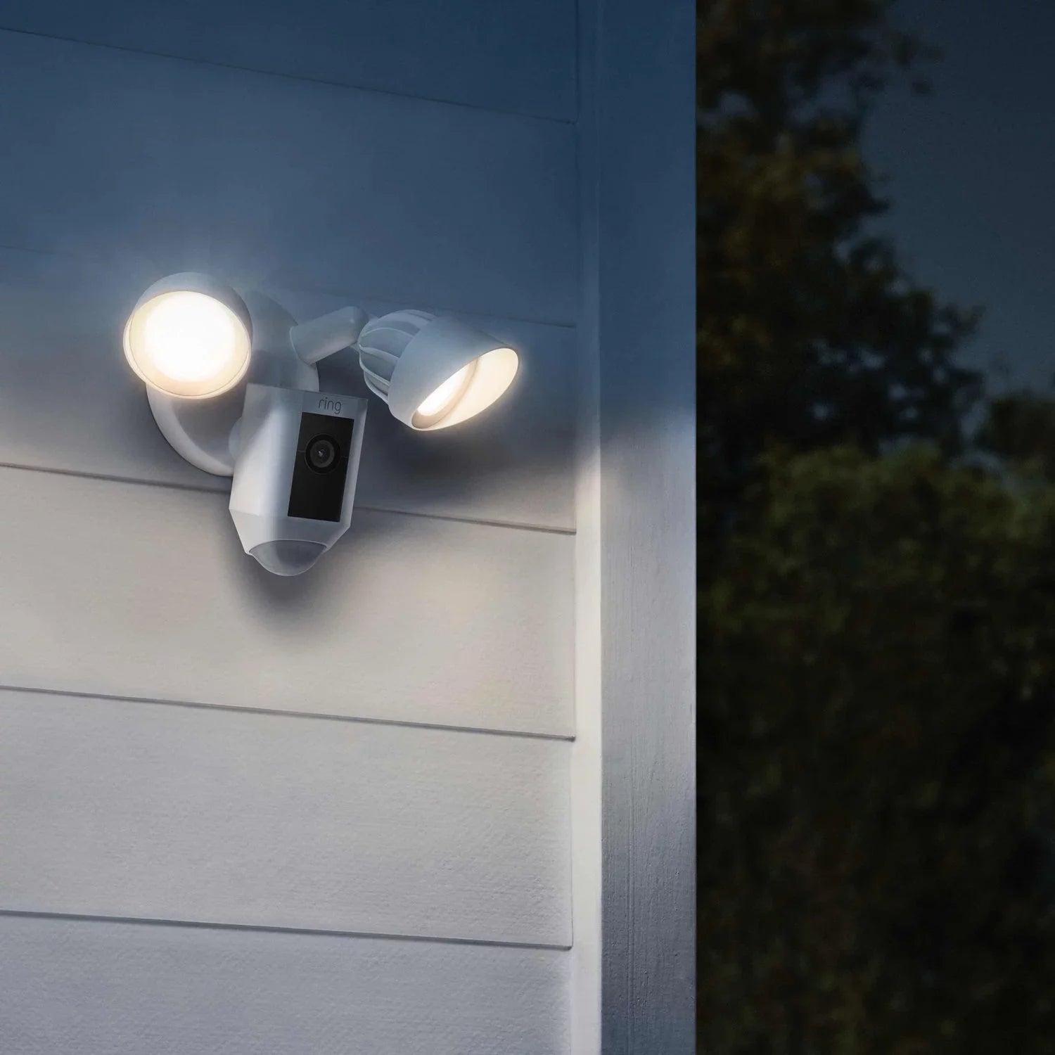 Plus Ring_Floodlight White, Release, IP/Network Cam with Outdoor, Restored Motion HD, 2021 Wired Activated (Refurbished) WiFi,