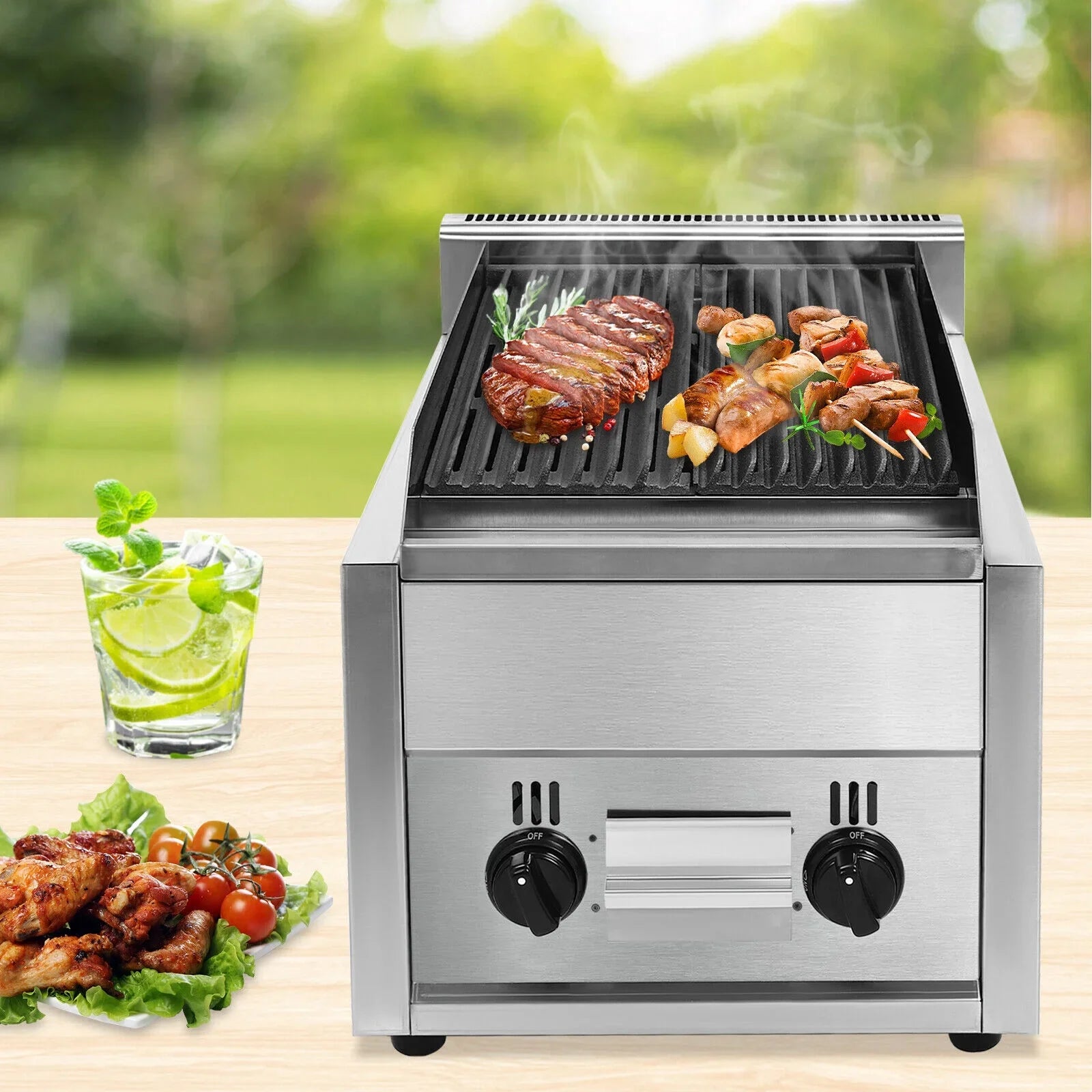 Grills Outdoor/ FY-977 Steel Built-in Grill Stainless Propane Liquid Intdoor Gas