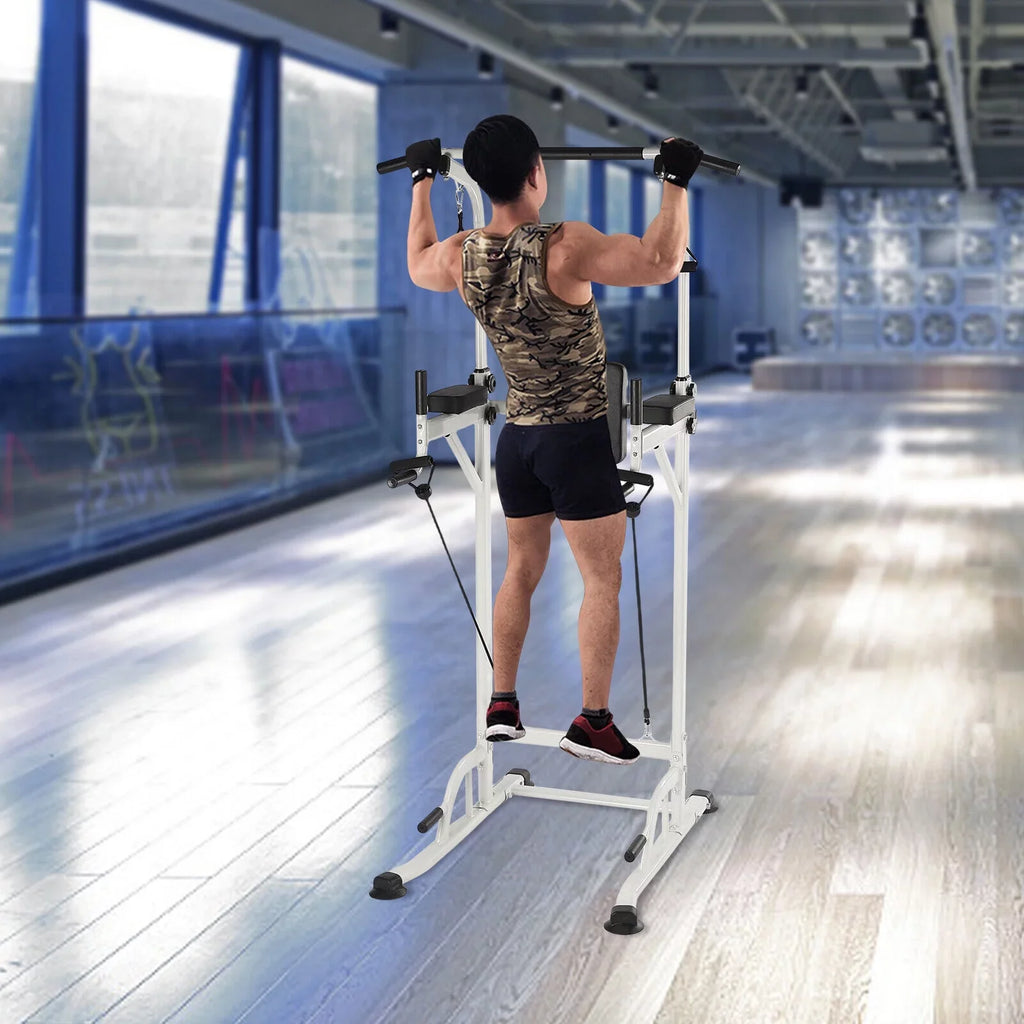 Black Power Pull Gym Chin Home Push Up Tower Adjustable Power Bar Tower Station Gym Home Dip Height